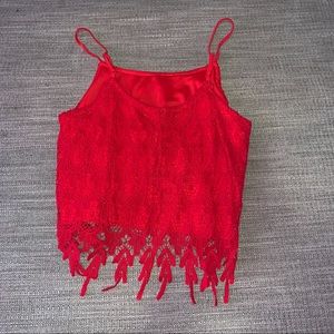 Red Lace Tank Top